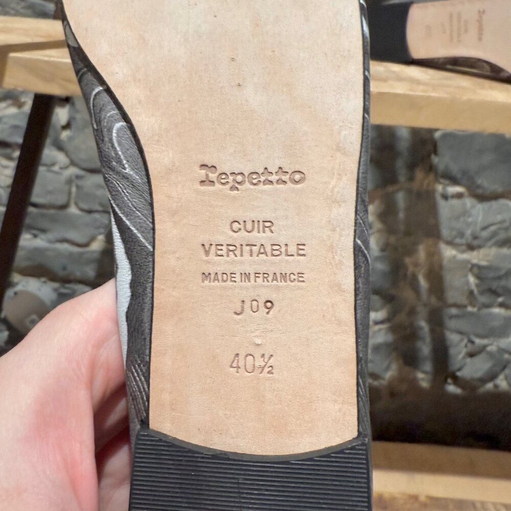 Repetto X Rodarte Grey Marble Print Cendrillon Ballet Flats - Picture 9 of 12